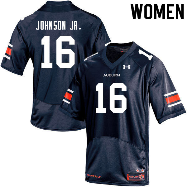 Women #16 Malcolm Johnson Jr. Auburn Tigers College Football Jerseys Sale-Navy